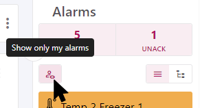 Montrer mes alertes - Alarmes utilisateurs dans Mirrhia 2.5